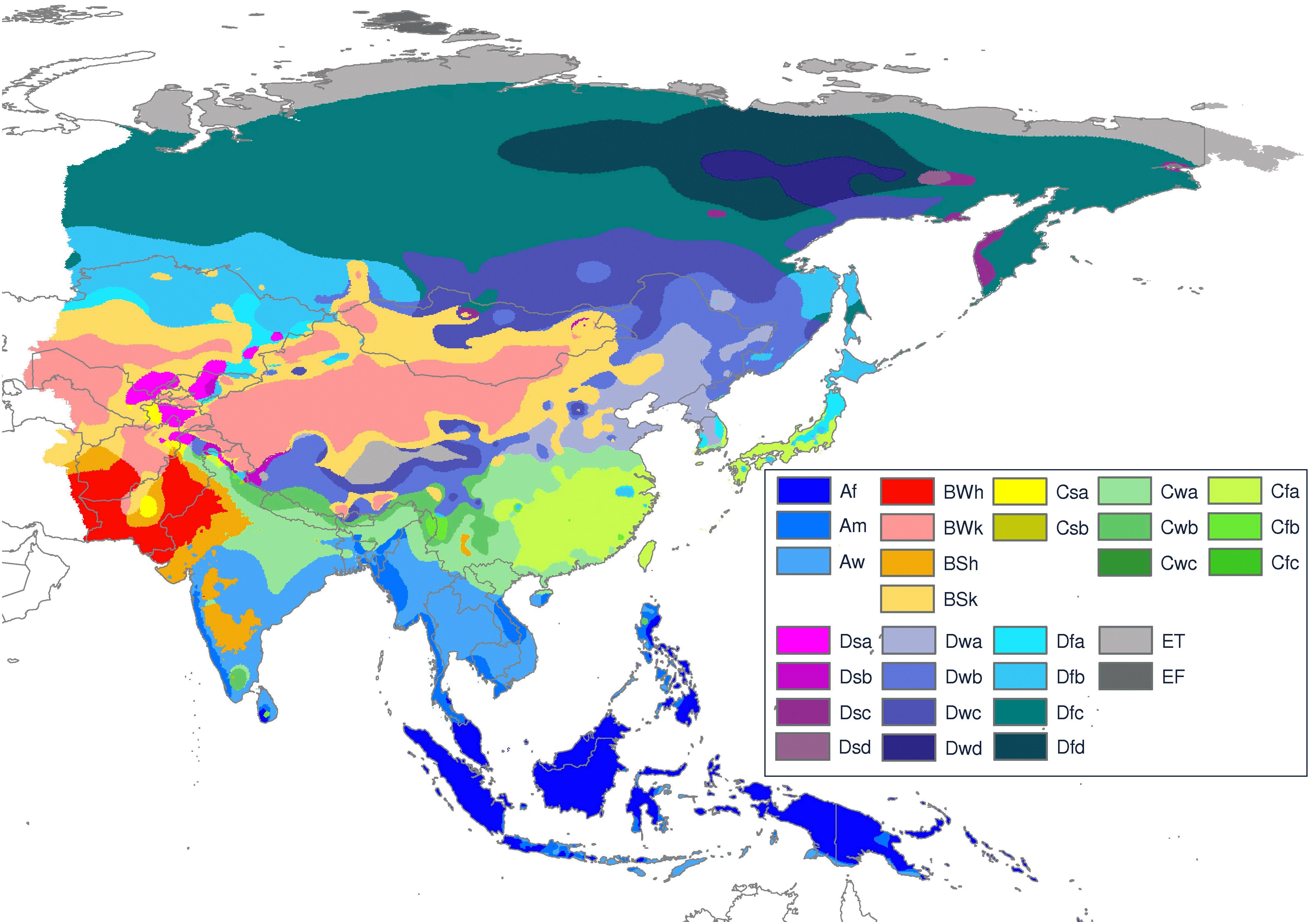 Updated Köppen-Geiger climate map of the world