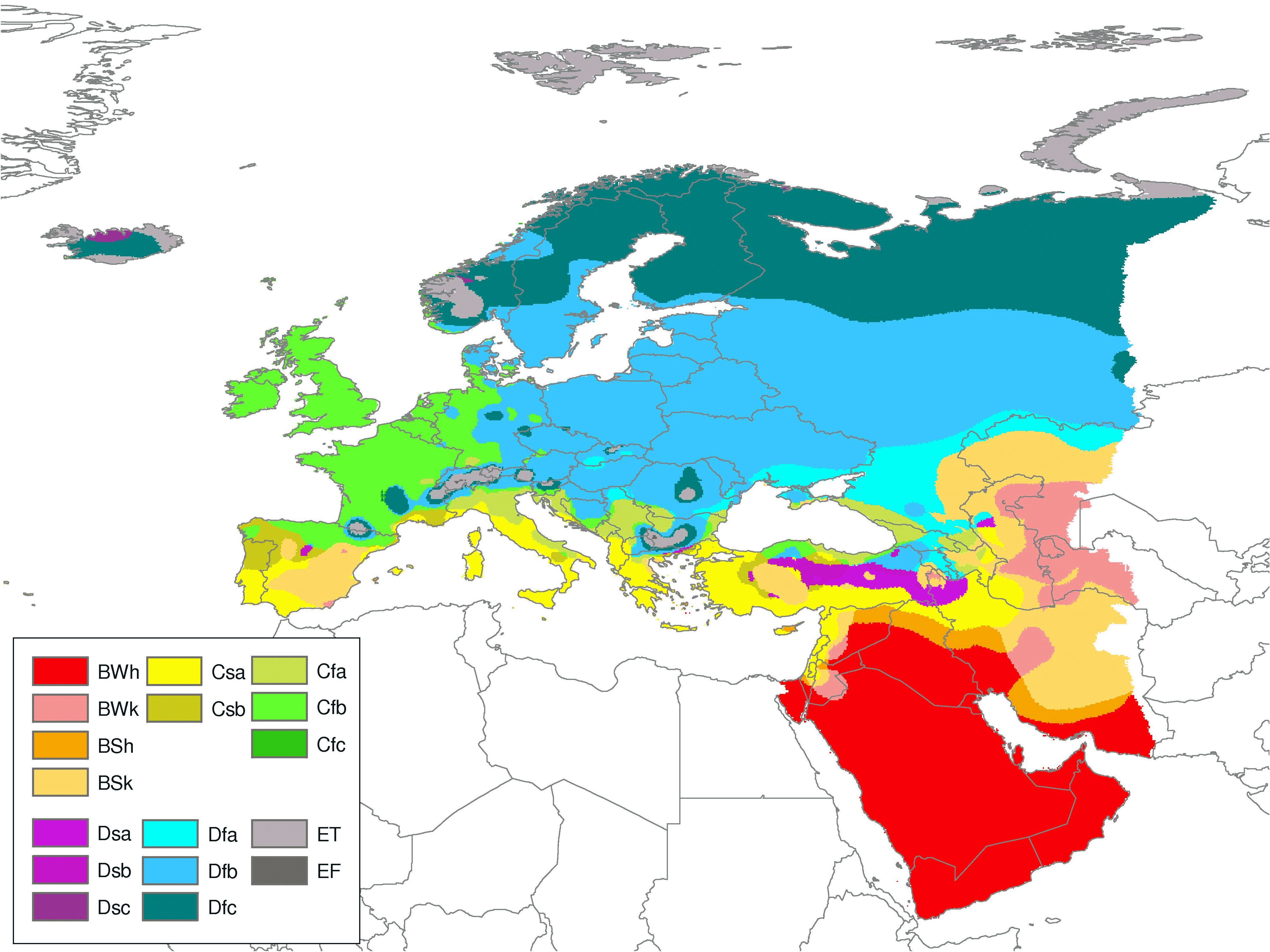 Updated Köppen-Geiger climate map of the world